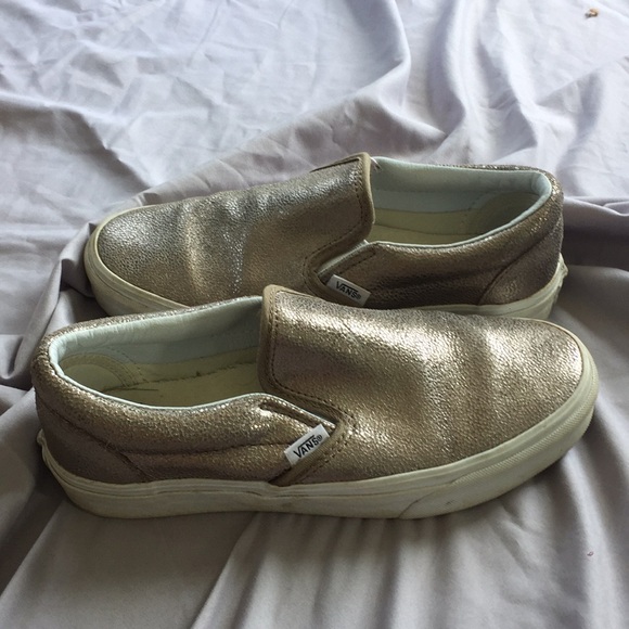 Vans Shoes - Vans Classic Slip on in Gold Metallic